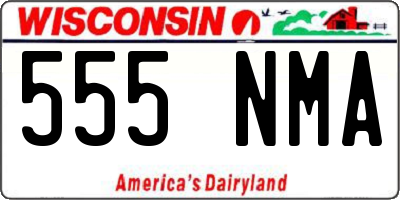 WI license plate 555NMA