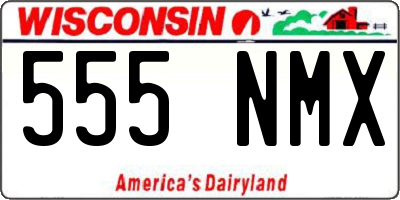 WI license plate 555NMX