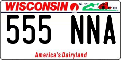 WI license plate 555NNA