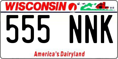 WI license plate 555NNK