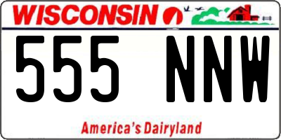 WI license plate 555NNW