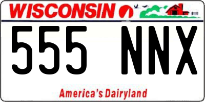 WI license plate 555NNX