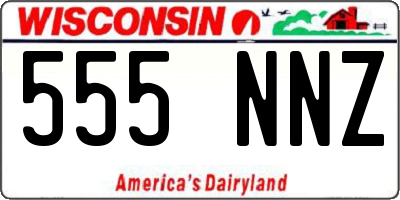 WI license plate 555NNZ