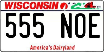 WI license plate 555NOE