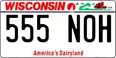 WI license plate 555NOH