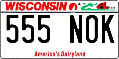 WI license plate 555NOK