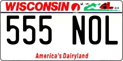 WI license plate 555NOL