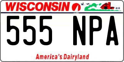 WI license plate 555NPA
