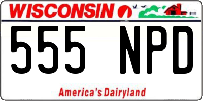 WI license plate 555NPD