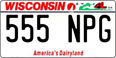WI license plate 555NPG