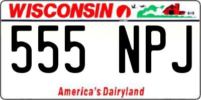 WI license plate 555NPJ