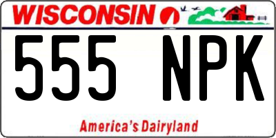 WI license plate 555NPK