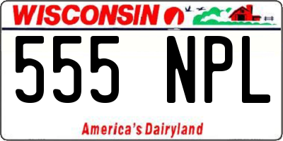 WI license plate 555NPL