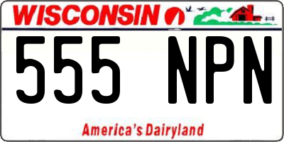WI license plate 555NPN