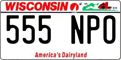 WI license plate 555NPO