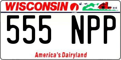 WI license plate 555NPP