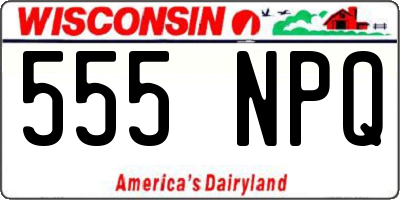 WI license plate 555NPQ