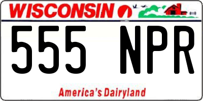 WI license plate 555NPR