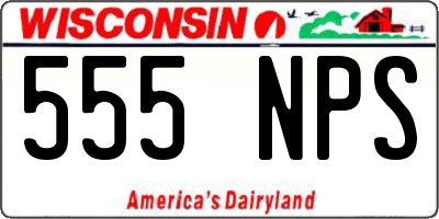 WI license plate 555NPS