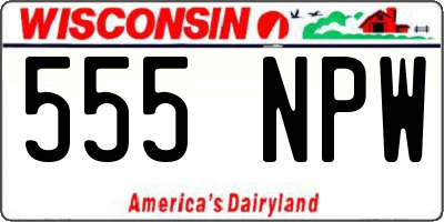 WI license plate 555NPW