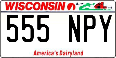 WI license plate 555NPY