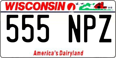 WI license plate 555NPZ