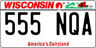 WI license plate 555NQA