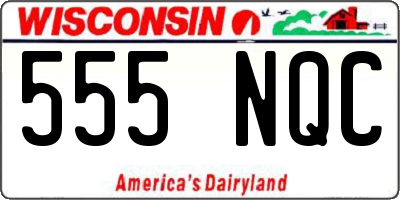 WI license plate 555NQC