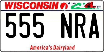 WI license plate 555NRA