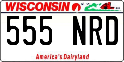 WI license plate 555NRD