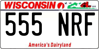 WI license plate 555NRF