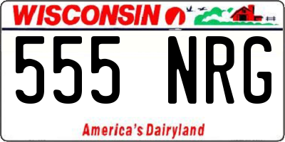 WI license plate 555NRG