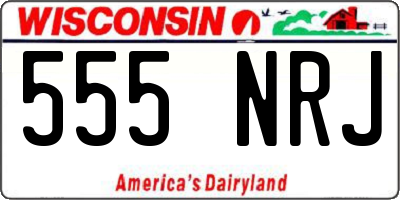 WI license plate 555NRJ