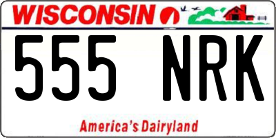 WI license plate 555NRK