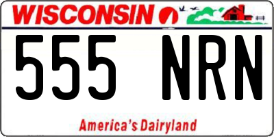 WI license plate 555NRN