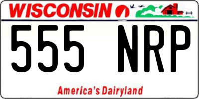 WI license plate 555NRP