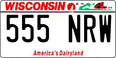 WI license plate 555NRW