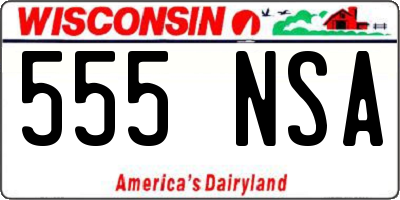 WI license plate 555NSA