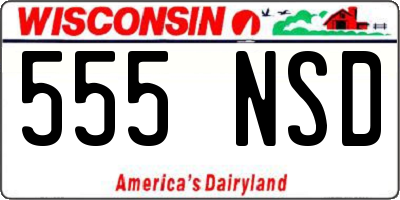 WI license plate 555NSD