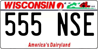 WI license plate 555NSE