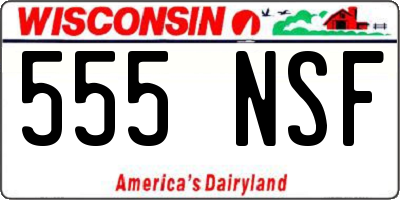 WI license plate 555NSF
