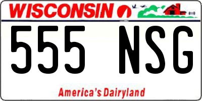WI license plate 555NSG