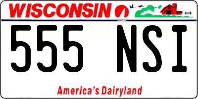 WI license plate 555NSI