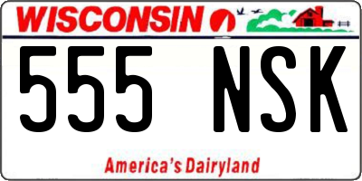 WI license plate 555NSK