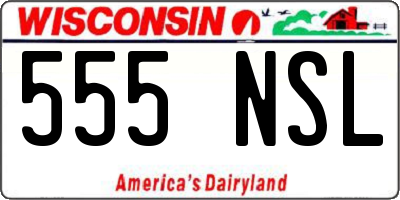 WI license plate 555NSL