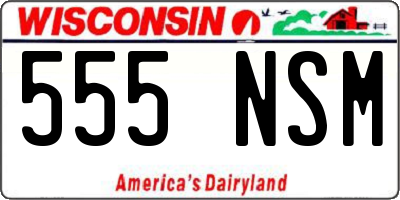 WI license plate 555NSM