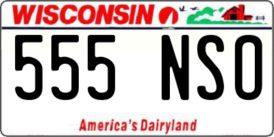 WI license plate 555NSO