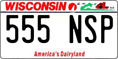 WI license plate 555NSP