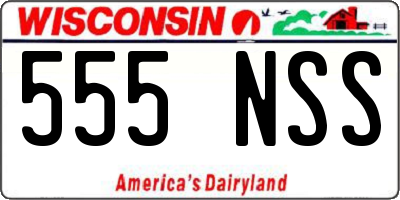 WI license plate 555NSS