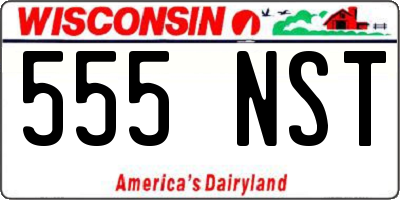 WI license plate 555NST